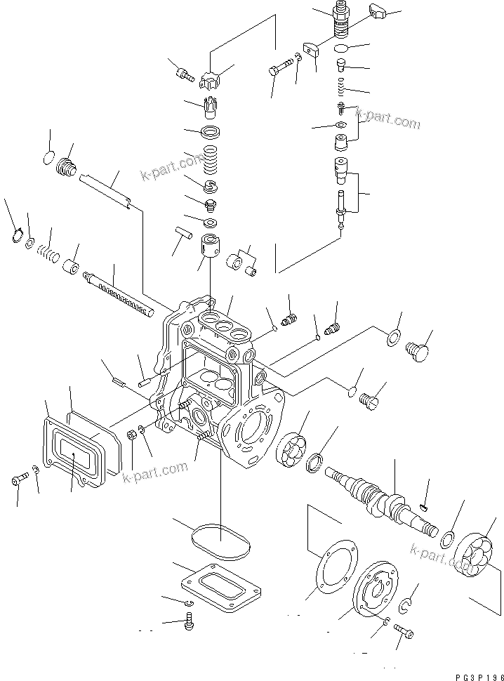 Komatsu parts book diagram for 3D78-1D S/N 01589-UP: FUEL INJECTION PUMP(#01589-06462)