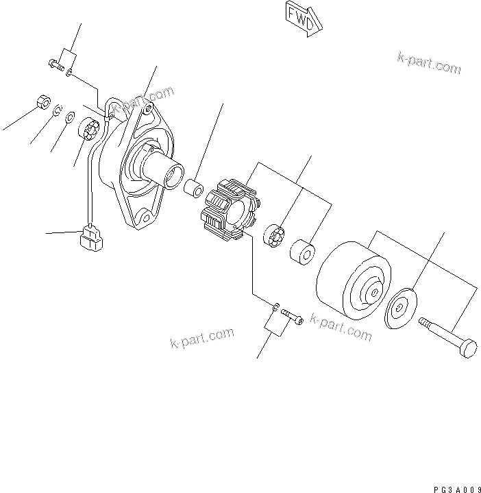 Komatsu parts book diagram for 3D78-1D S/N 01589-UP: ALTERNATOR (20A)(#01589-06462)