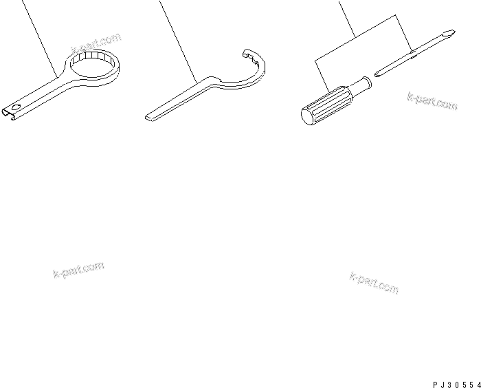 Komatsu parts book diagram for 3D78-1D S/N 01589-UP: TOOL