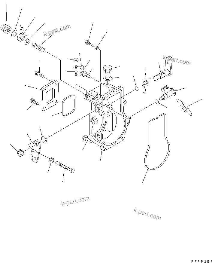 Komatsu parts book diagram for 3D78AE-3C S/N 00101-UP: FUEL INJECTION PUMP (GOVERNOR) (1/2)(#00112-)