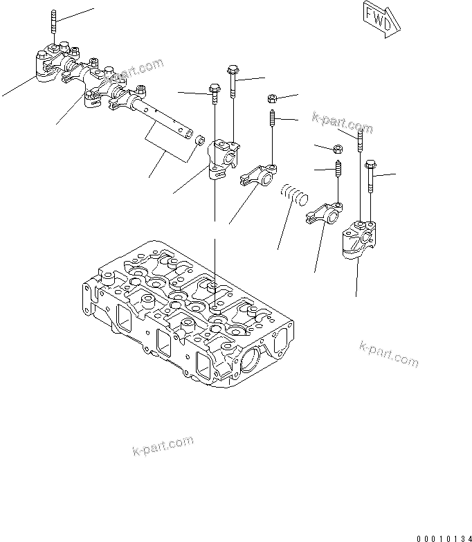 Komatsu parts book diagram for 3D82AE-5P-CB S/N 00246-UP: ROCKER ARM