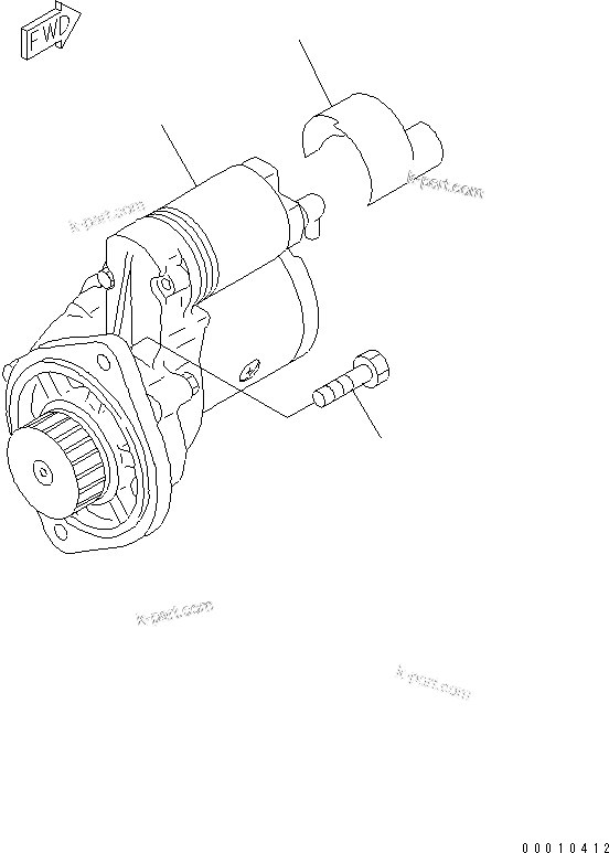 Komatsu parts book diagram for 3D82AE-5P-CB S/N 00246-UP: STARTING MOTOR AND MOUNTING