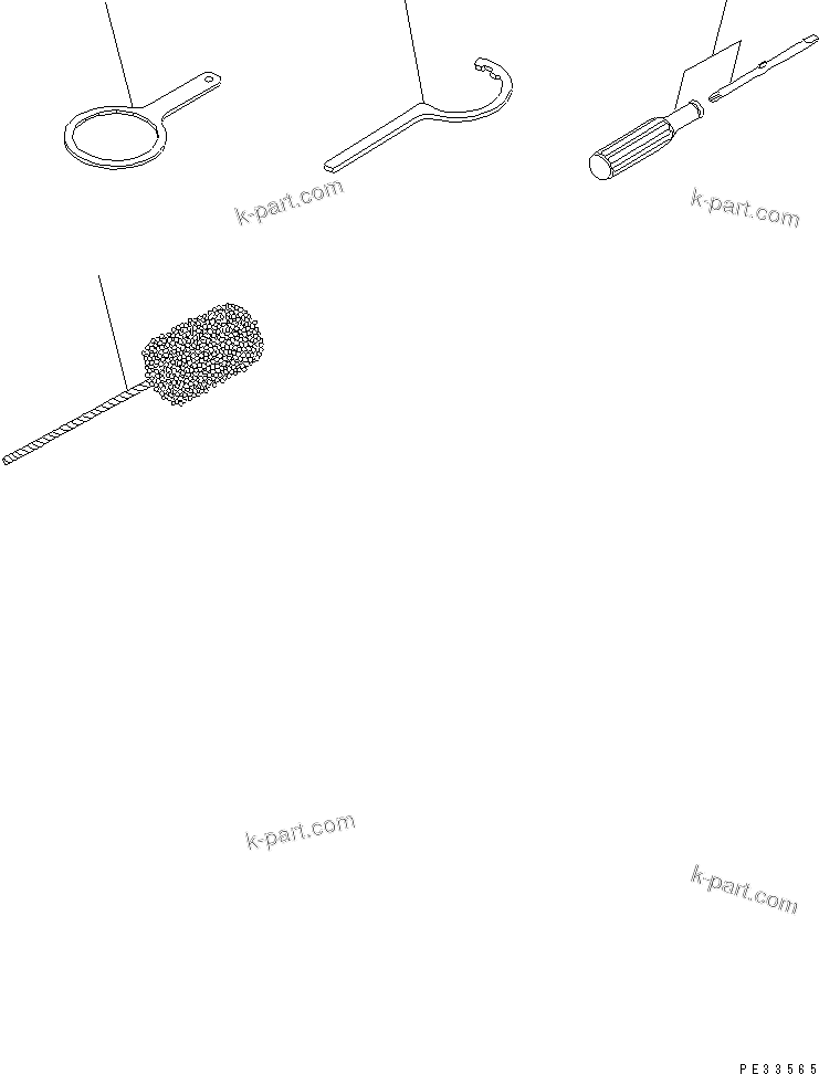 Komatsu parts book diagram for 3D82E-3A S/N 00101-UP: TOOL
