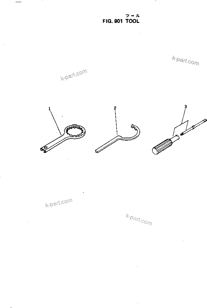 Komatsu parts book diagram for 3D84-1B S/N 01001-UP: TOOL