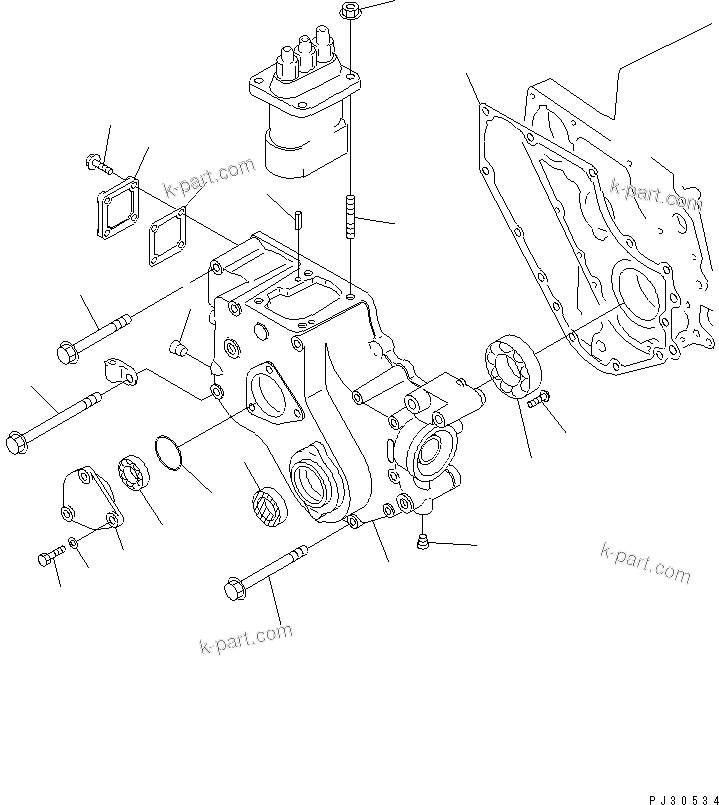 Komatsu parts book diagram for 3D84-1F S/N 13021-UP: FRONT COVER