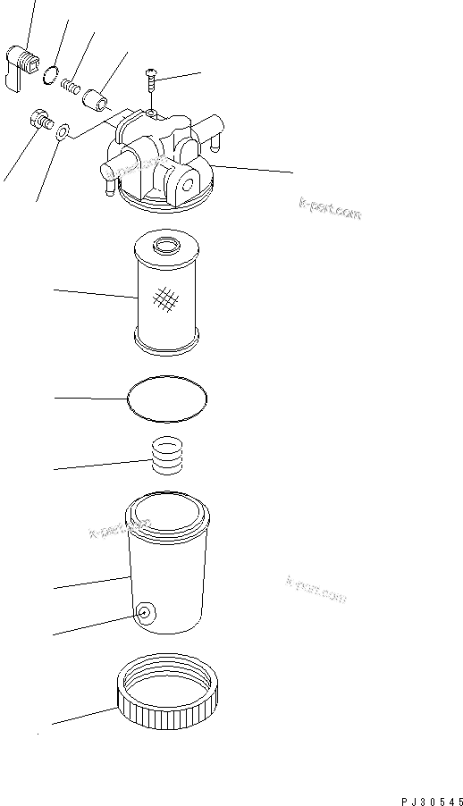 Komatsu parts book diagram for 3D84-1F S/N 13021-UP: WATER SEPARATOR