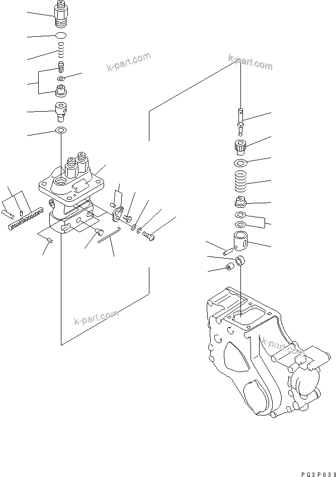 Komatsu parts book diagram for 3D84-1F S/N 13021-UP: FUEL INJECTION PUMP