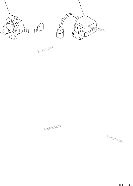 Komatsu parts book diagram for 3D84-1F S/N 13021-UP: SAFETY RELAY AND THERMOSTART TIMER