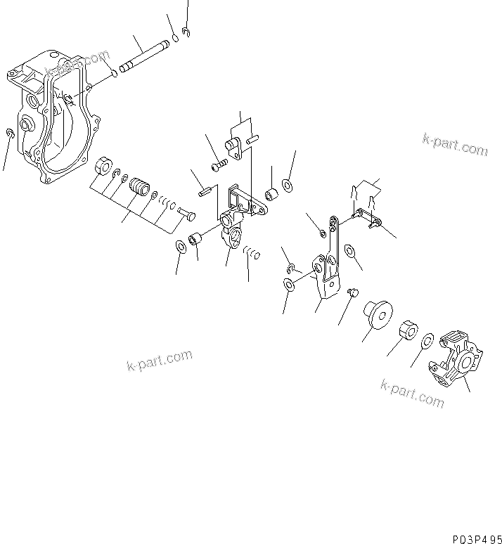 Komatsu parts book diagram for 3D84-2D S/N 00292-UP: FUEL INJECTION PUMP (GOVERNOR) (2/2)(#03321-)