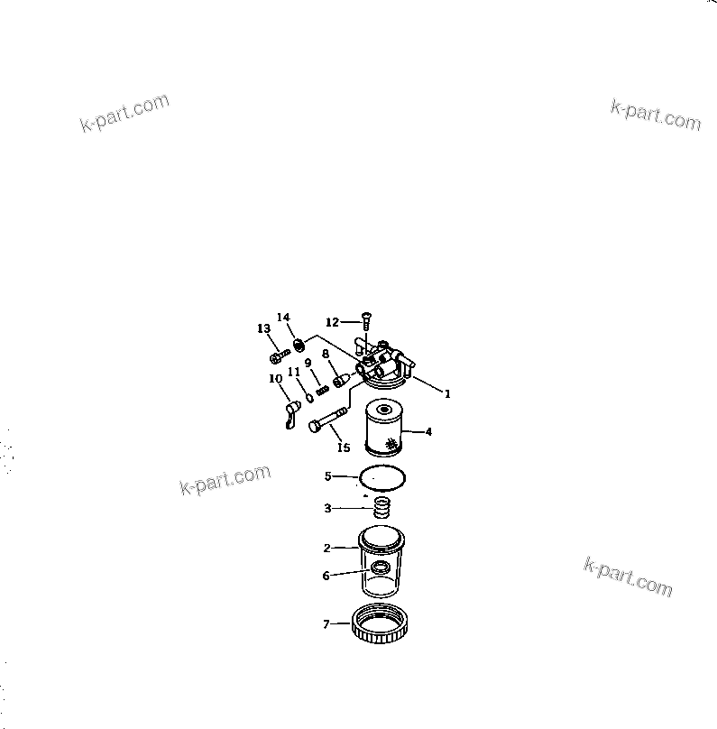 Komatsu parts book diagram for 3D84-2GA S/N 00292-UP: WATER SEPARATOR(#18428-)