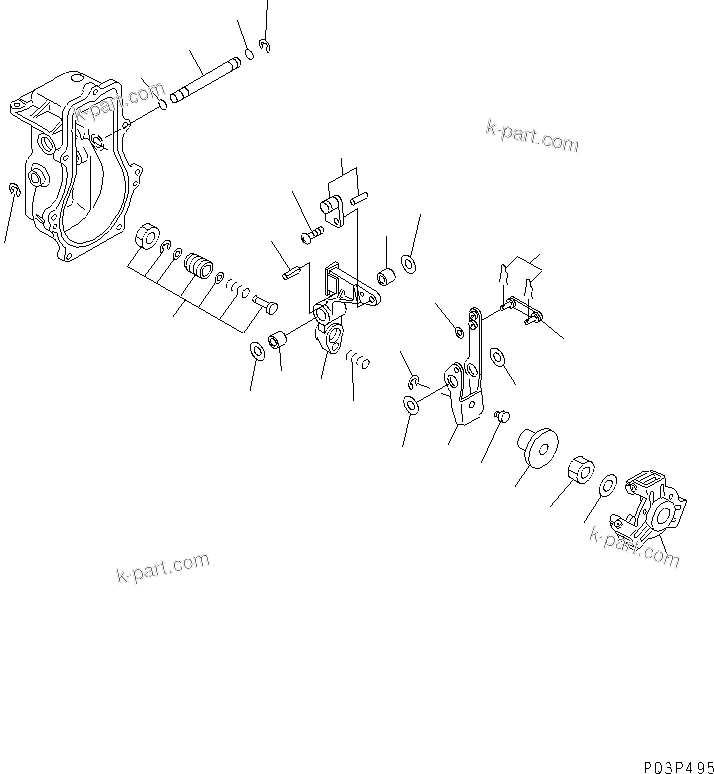 Komatsu parts book diagram for 3D84-2GA S/N 00292-UP: FUEL INJECTION PUMP (GOVERNOR) (2/2)(#03321-)