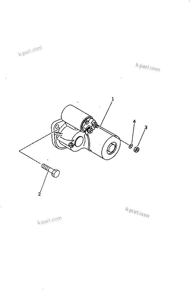 Komatsu parts book diagram for 3D84-2GA S/N 00292-UP: STARTING MOTOR AND MOUNTING (1.8KW)(#03321-)