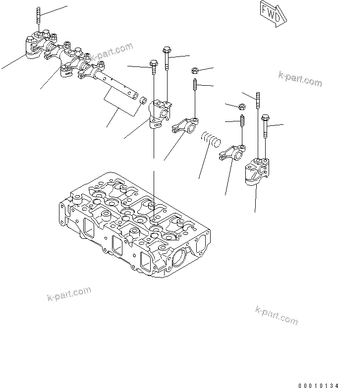 Komatsu parts book diagram for 3D84E-5X-AB S/N 00101-UP: ROCKER ARM