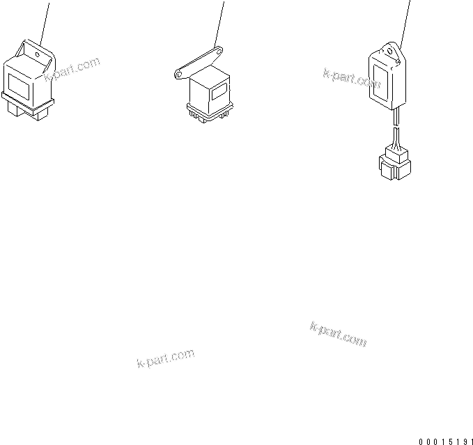 Komatsu parts book diagram for 3D84E-5X-AB S/N 00101-UP: ELECTRICAL PARTS (FORWERDED INDIVIDUALLY PARTS)(#01020-)