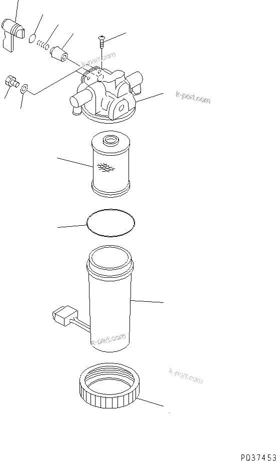 Komatsu parts book diagram for 3D84N-2AA S/N 3845-UP: WATER SEPARATOR