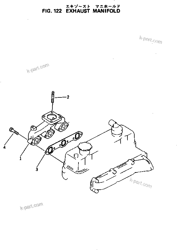 Komatsu parts book diagram for 3D94-2D S/N 11852-UP: EXHAUST MANIFOLD