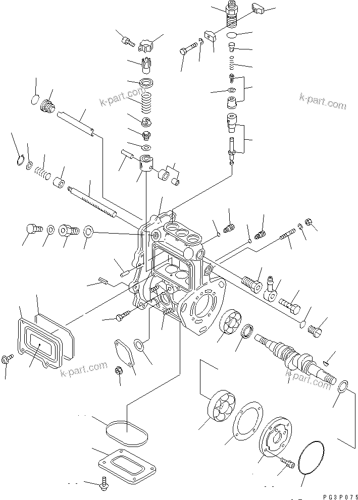 Komatsu parts book diagram for 3D95S-W-1B S/N 10001-UP: FUEL INJECTION PUMP