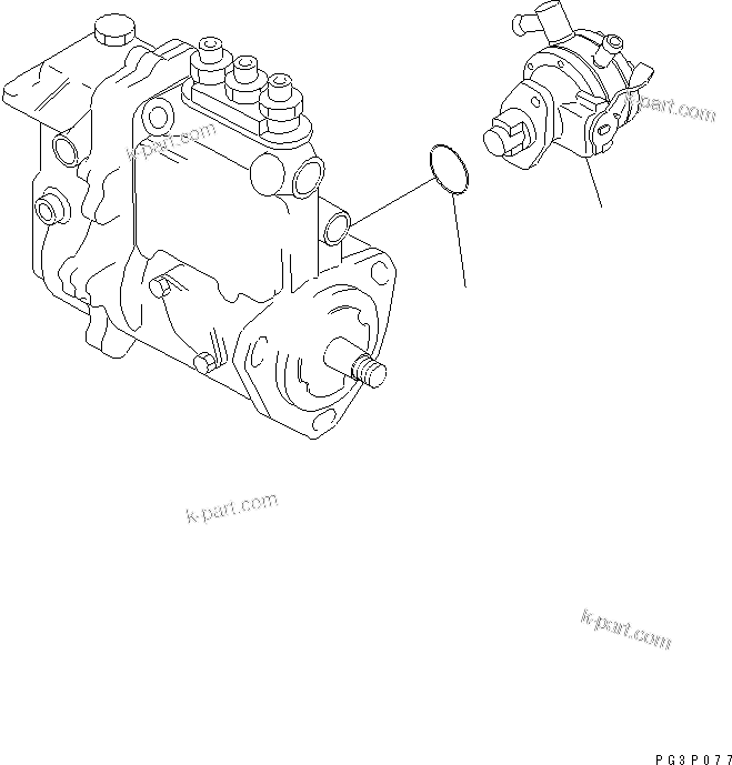 Komatsu parts book diagram for 3D95S-W-1B S/N 10001-UP: FEED PUMP