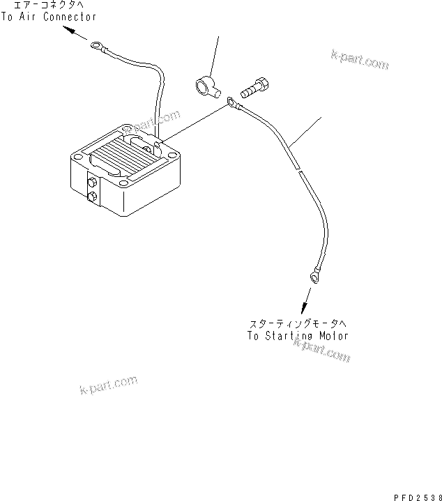 Komatsu parts book diagram for 4D102E-1C-US S/N 26200282-UP: AIR HEATER WIRING(#26202310-)