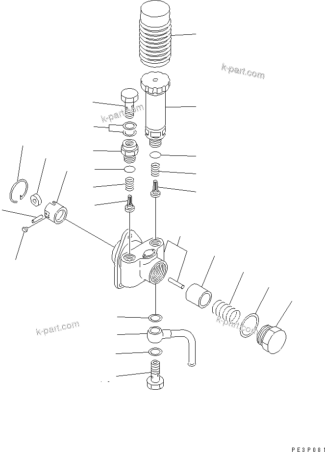 Komatsu parts book diagram for 4D102E-1C-US S/N 26200282-UP: FUEL INJECTION PUMP (FEED PUMP) (INNER PARTS)