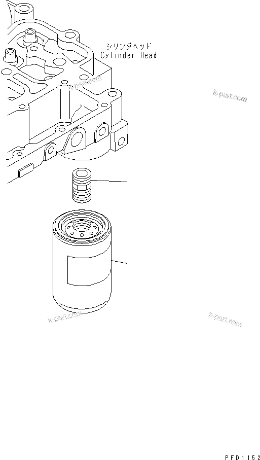 Komatsu parts book diagram for 4D102E-1C-US S/N 26200282-UP: FUEL FILTER