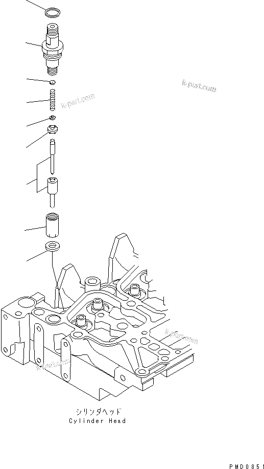 Komatsu parts book diagram for 4D102E-1C-US S/N 26200282-UP: INJECTION NOZZLE(#26200282-26238739)