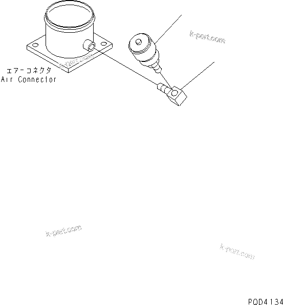 Komatsu parts book diagram for 4D102E-1A S/N 26200282-UP: DUST INDICATOR(#26200974-)