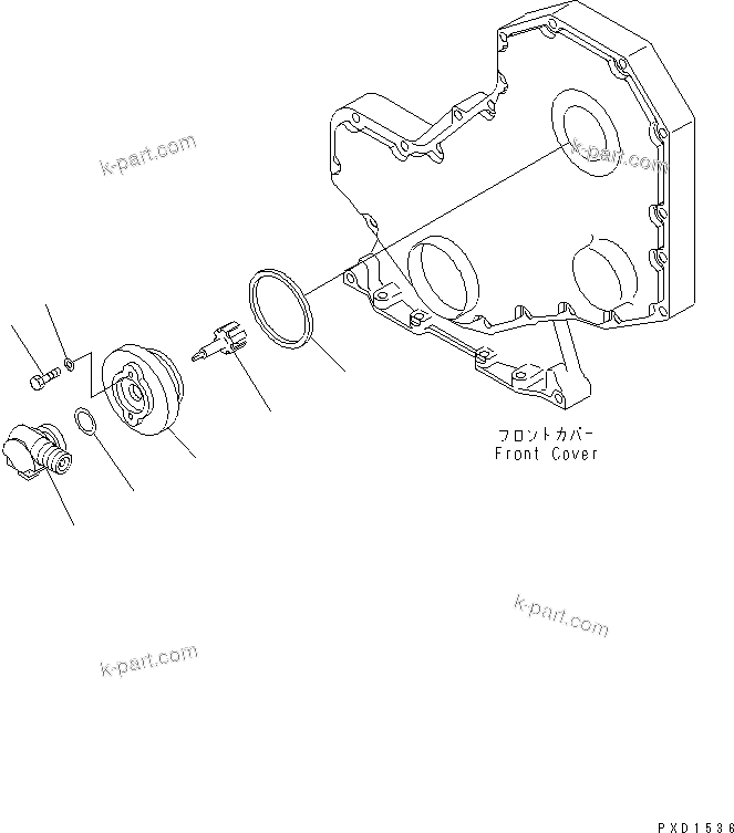 Komatsu parts book diagram for 4D102E-1A S/N 26200282-UP: TACHOMETER(#26200974-)