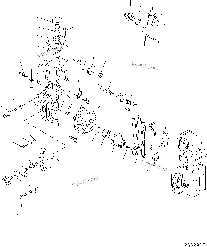 Komatsu parts book diagram for 4D102E-1A S/N 26200282-UP: FUEL INJECTION PUMP (GOVERNOR) (1/2) (INNER PARTS)(#26200974-)