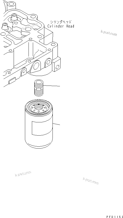 Komatsu parts book diagram for 4D102E-1A S/N 26200282-UP: FUEL FILTER