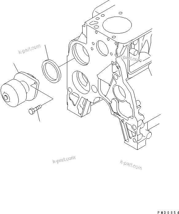 Komatsu parts book diagram for 4D102E-1A S/N 26200282-UP: WATER PUMP(#26200282-26274635)