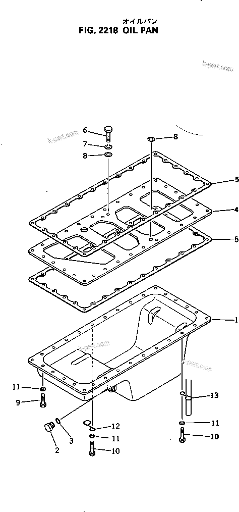 Komatsu parts book diagram for 4D105-5K S/N 150001-UP: OIL PAN