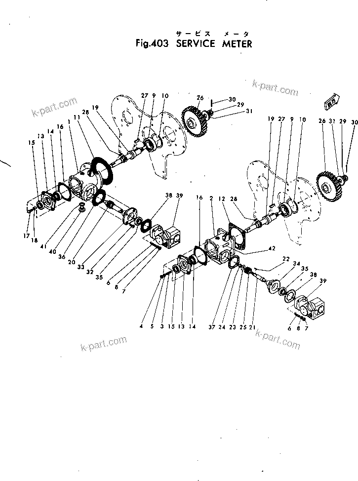 Komatsu parts book diagram for 4D115-1G S/N 101-UP: SERVICE METER