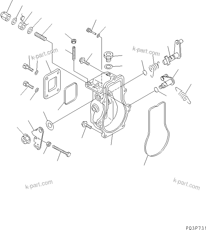 Komatsu parts book diagram for 4D84-2A S/N 00000-UP: FUEL INJECTION PUMP (GOVERNOR) (1/2)(#00101-)