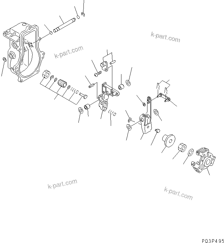 Komatsu parts book diagram for 4D84-2A S/N 00000-UP: FUEL INJECTION PUMP (GOVERNOR) (2/2)(#00101-)