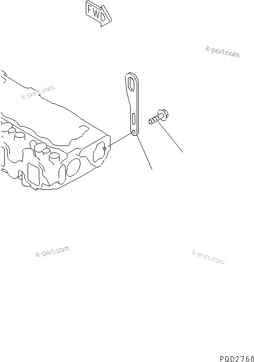 Komatsu parts book diagram for 4D84E-3E S/N 03508-UP: FRONT HANGER