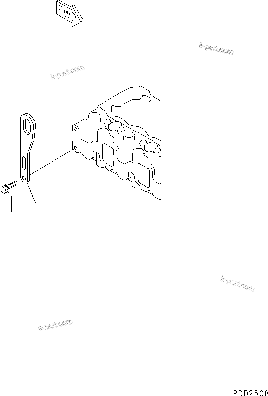 Komatsu parts book diagram for 4D84E-3E S/N 03508-UP: REAR HANGER