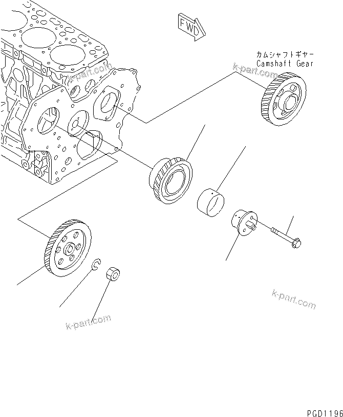Komatsu parts book diagram for 4D84E-3E S/N 03508-UP: DRIVE GEAR(#06291-12181)
