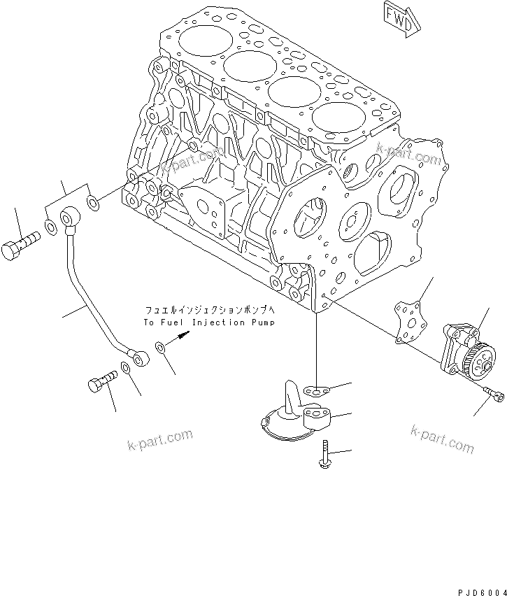 Komatsu parts book diagram for 4D84E-3E S/N 03508-UP: LUBRICATING OIL PUMP(#06291-)