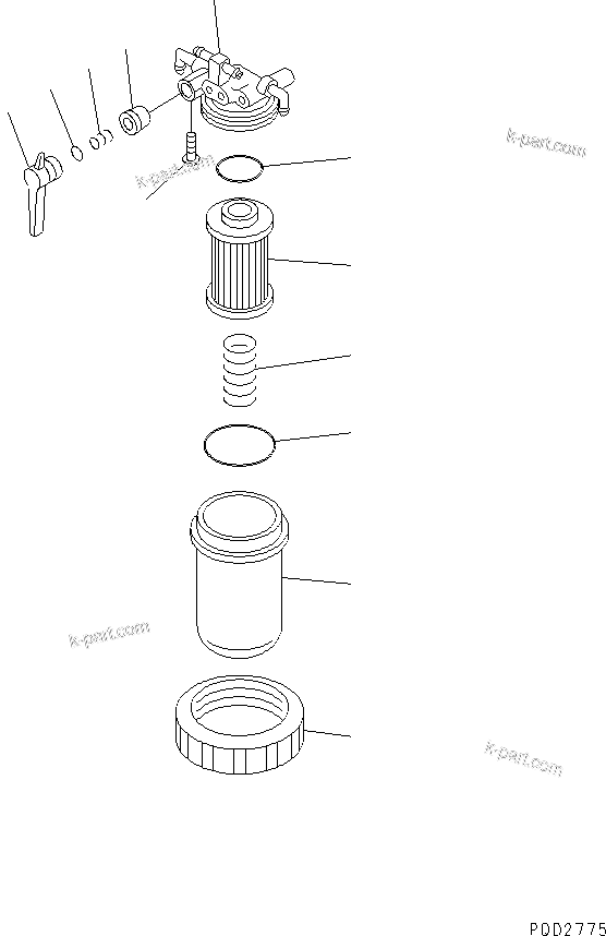 Komatsu parts book diagram for 4D84E-3E S/N 03508-UP: FUEL FILTER(#06291-)