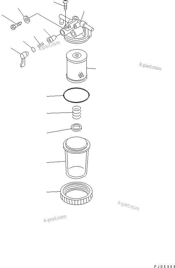Komatsu parts book diagram for 4D84E-3E S/N 03508-UP: WATER SEPATATOR(#06291-)