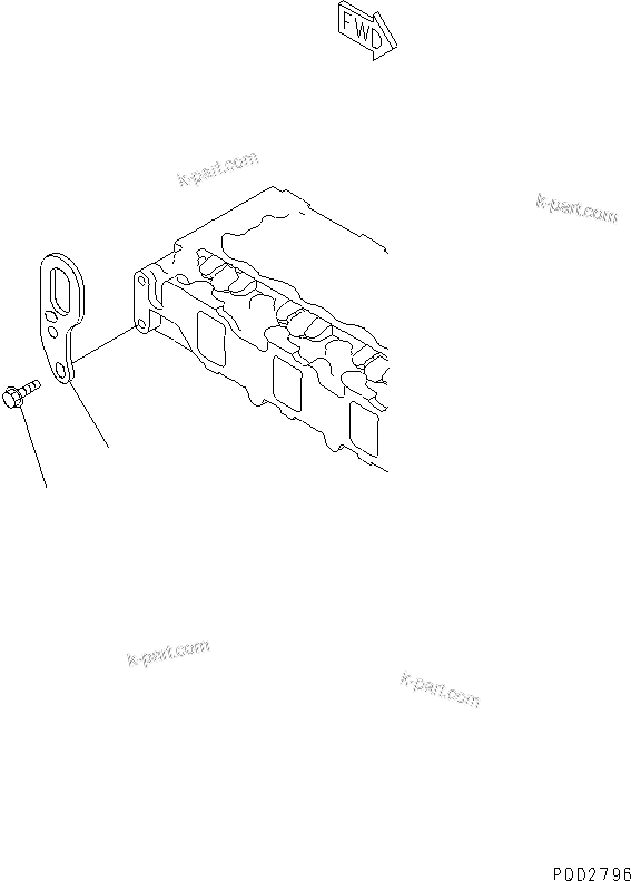 Komatsu parts book diagram for 4D88E-3F S/N 00101-UP: REAR HANGER(#12805-)