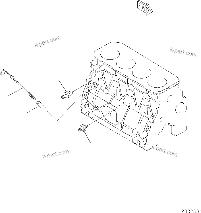 Komatsu parts book diagram for 4D88E-3F S/N 00101-UP: CYLINDER BLOCK ACCSESSORY