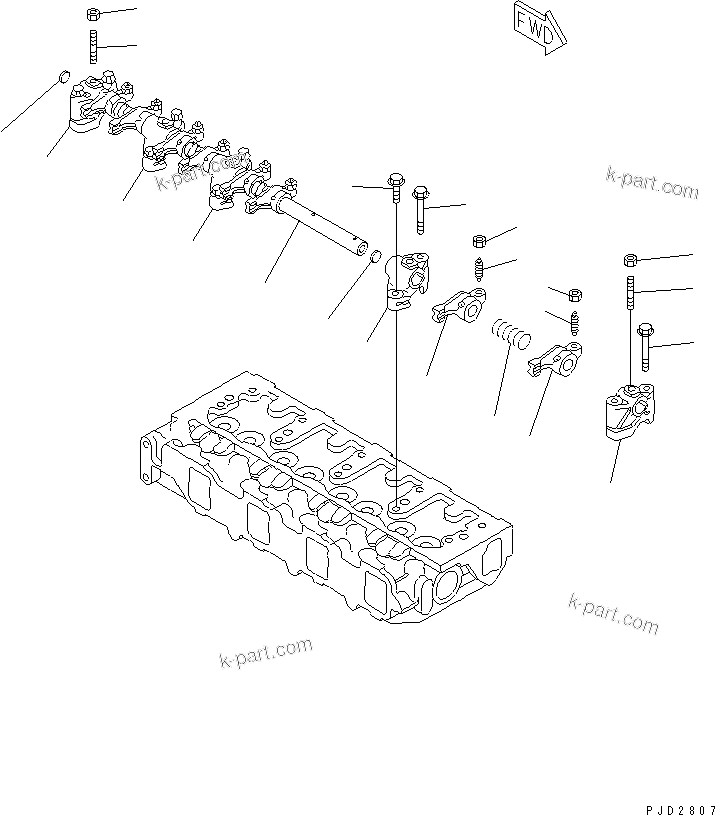 Komatsu parts book diagram for 4D88E-3F S/N 00101-UP: ROCKER ARM