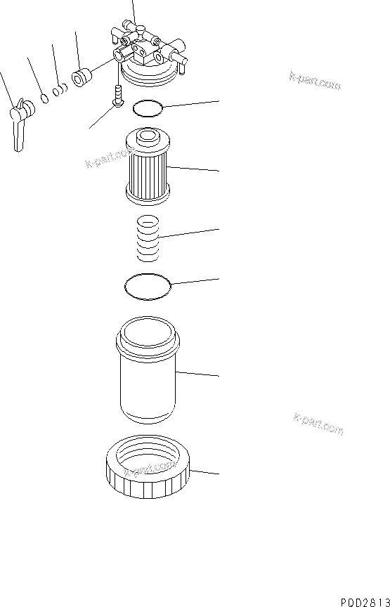 Komatsu parts book diagram for 4D88E-3F S/N 00101-UP: FUEL FILTER