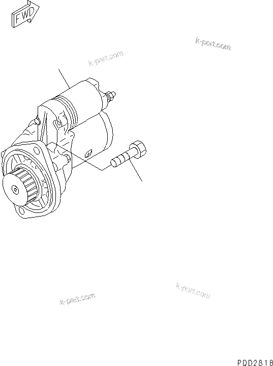 Komatsu parts book diagram for 4D88E-3F S/N 00101-UP: STARTING MOTOR AND MOUNTING(#12805-)