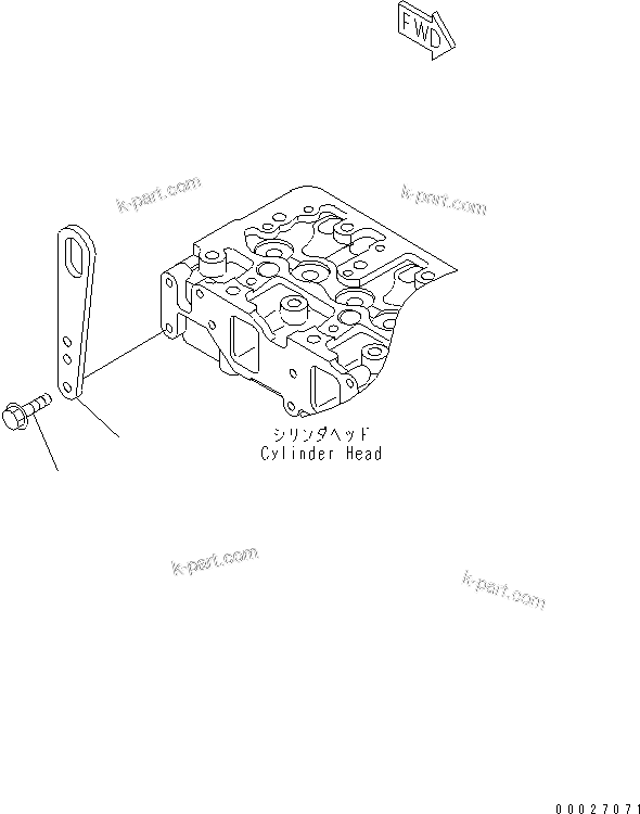 Komatsu parts book diagram for 4D88E-5X-AB S/N 00101-UP: REAR HANGER
