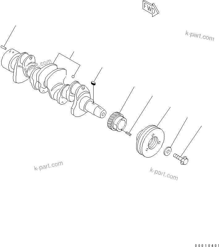 Komatsu parts book diagram for 4D88E-5X-AB S/N 00101-UP: CRANKSHAFT