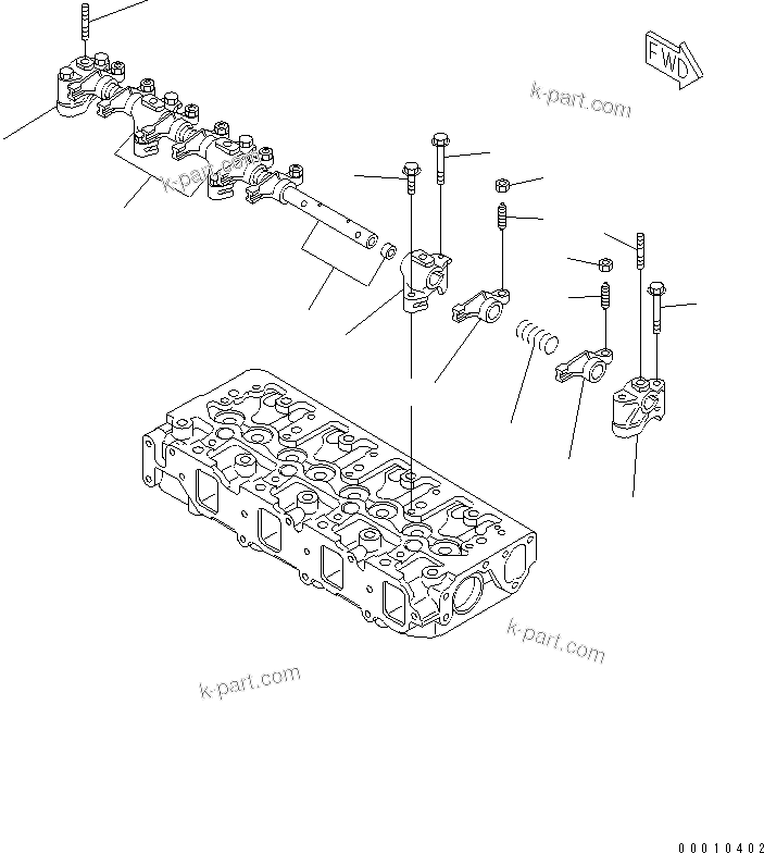 Komatsu parts book diagram for 4D88E-5X-AB S/N 00101-UP: ROCKER ARM