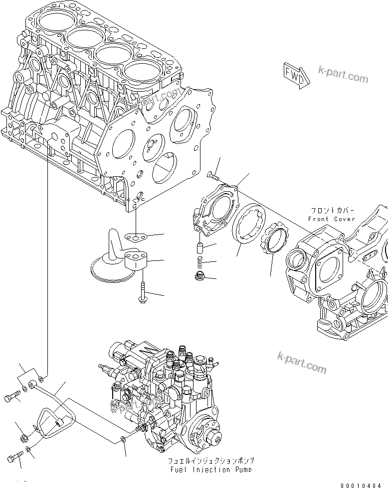 Komatsu parts book diagram for 4D88E-5X-AB S/N 00101-UP: LUBRICATING OIL PUMP